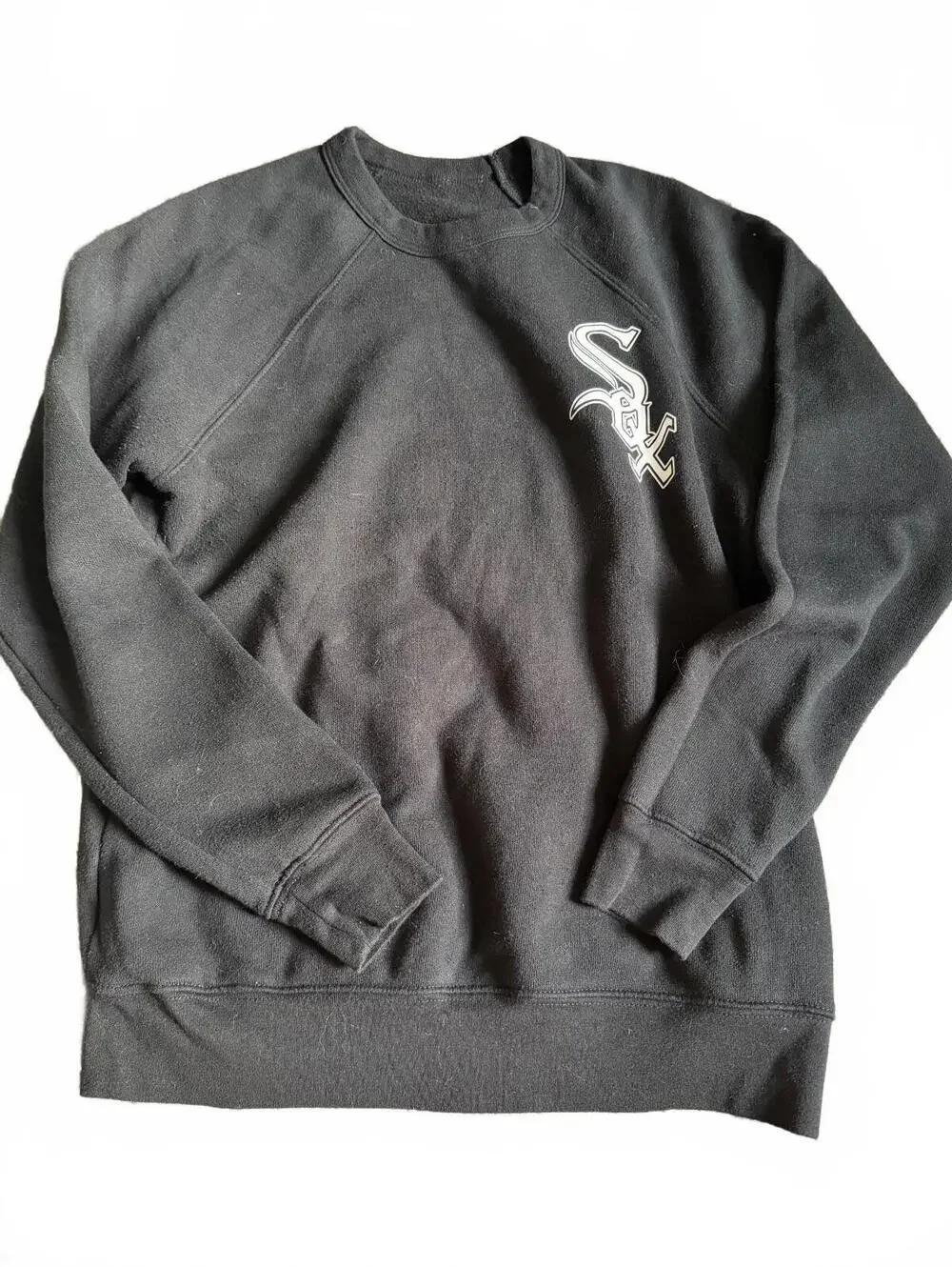 Vtg. Chicago White Sox Black Crewneck Sweatshirt MLB Baseball Size Sm.